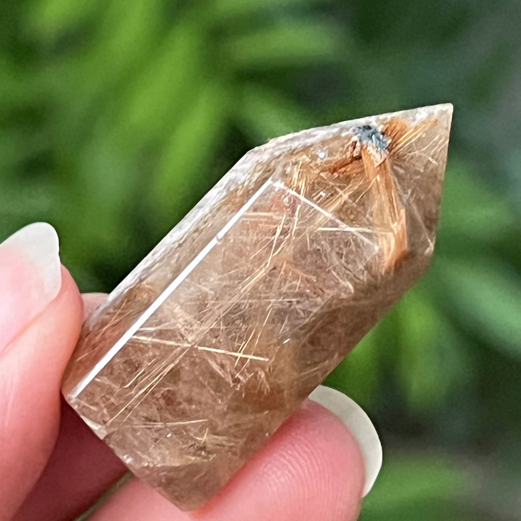 Obelisc cuart rutilat auriu | Model 1, pietre semipretioase - druzy.ro 1 