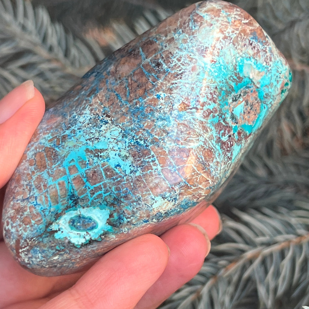Shattuckite forma libera/palmstone m14, pietre semipretioase - druzy.ro 12 