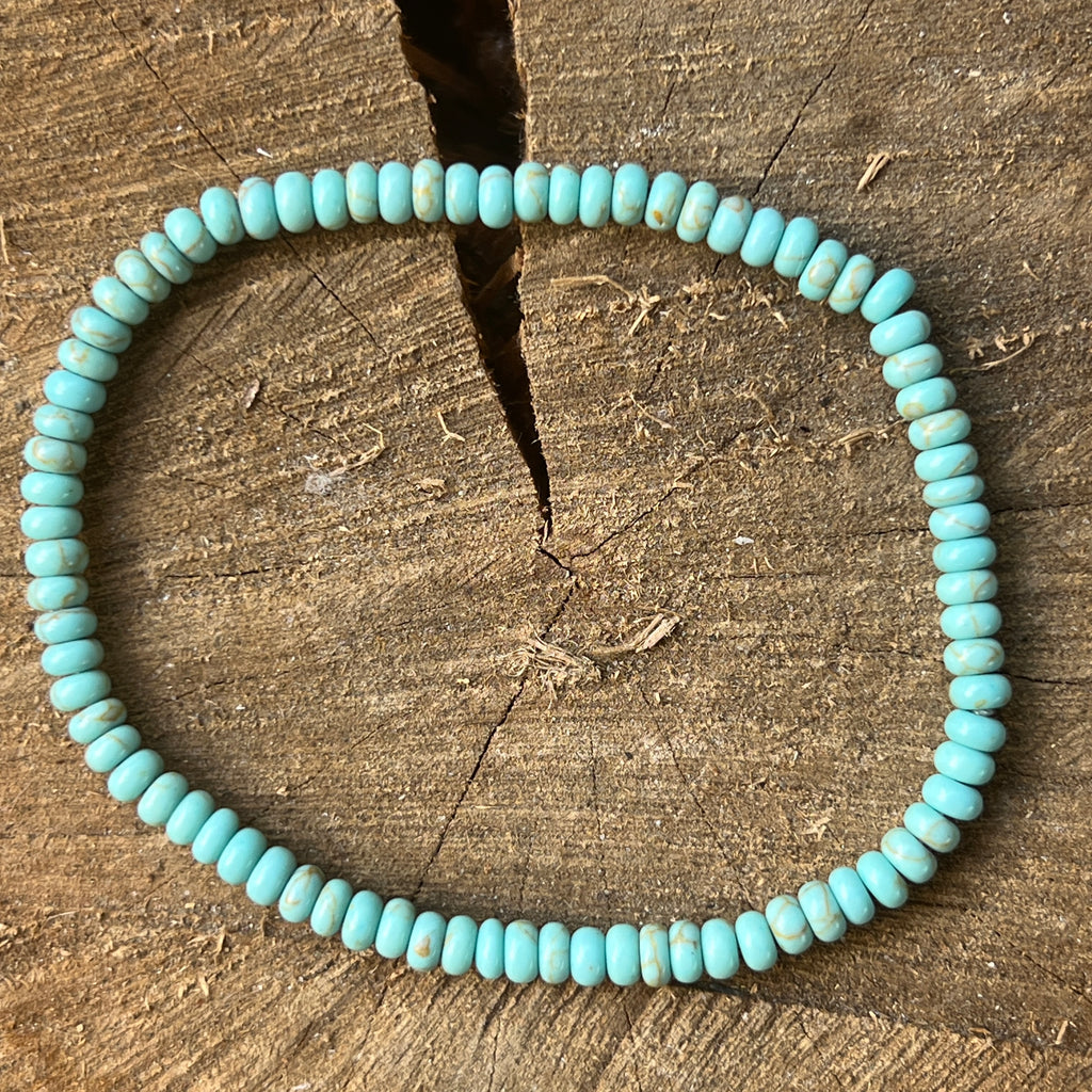 Bratara discuri howlit albastru 4 x 2.5 mm, pietre semipretioase - druzy.ro 2 