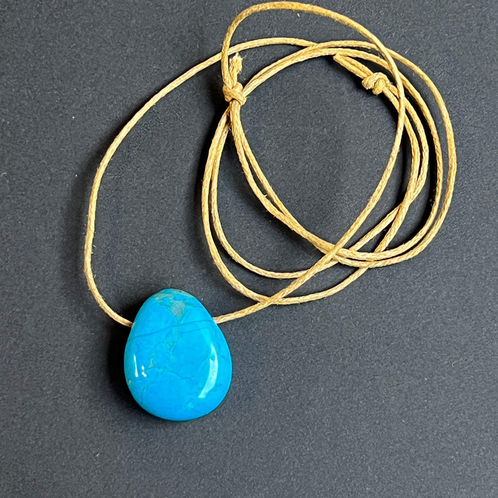 Colier pandantiv howlit albastru DROP model 2, pietre semipretioase - druzy.ro 2 