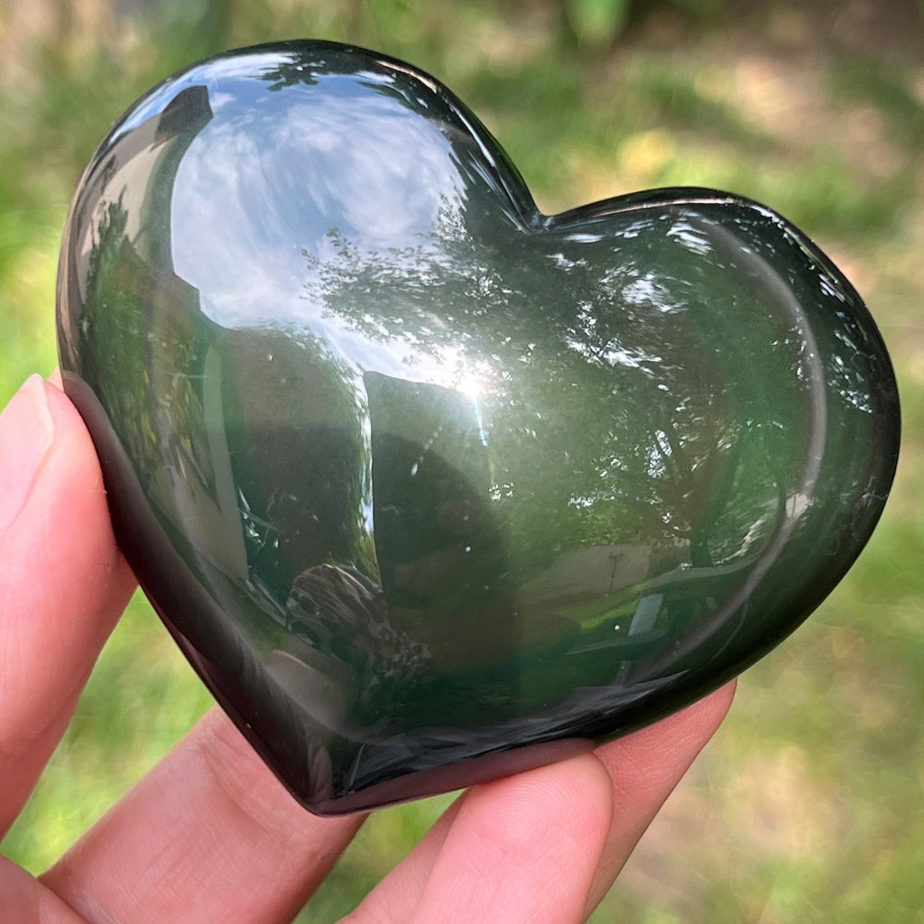 Obsidian curcubeu inima model 12, pietre semipretioase - druzy.ro 1 