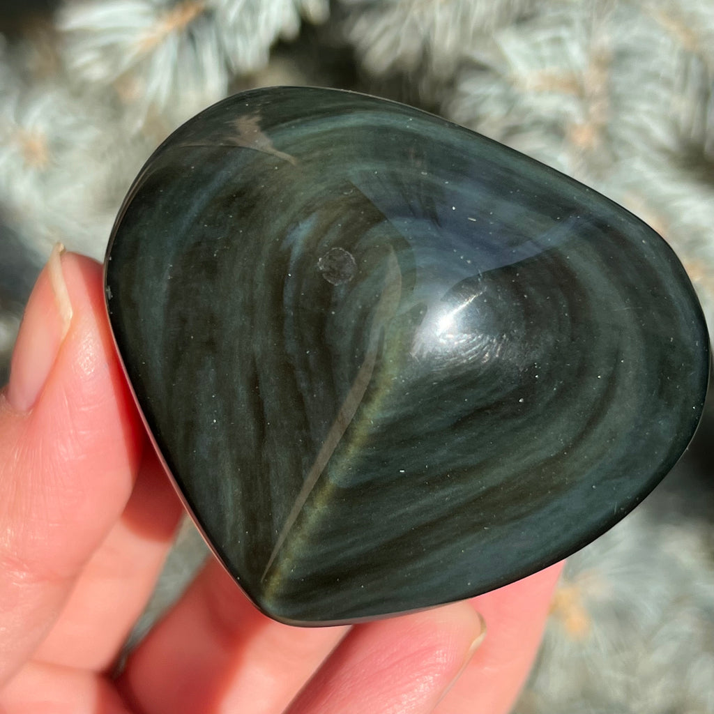 Obsidian curcubeu inima model 3, druzy.ro, cristale 1