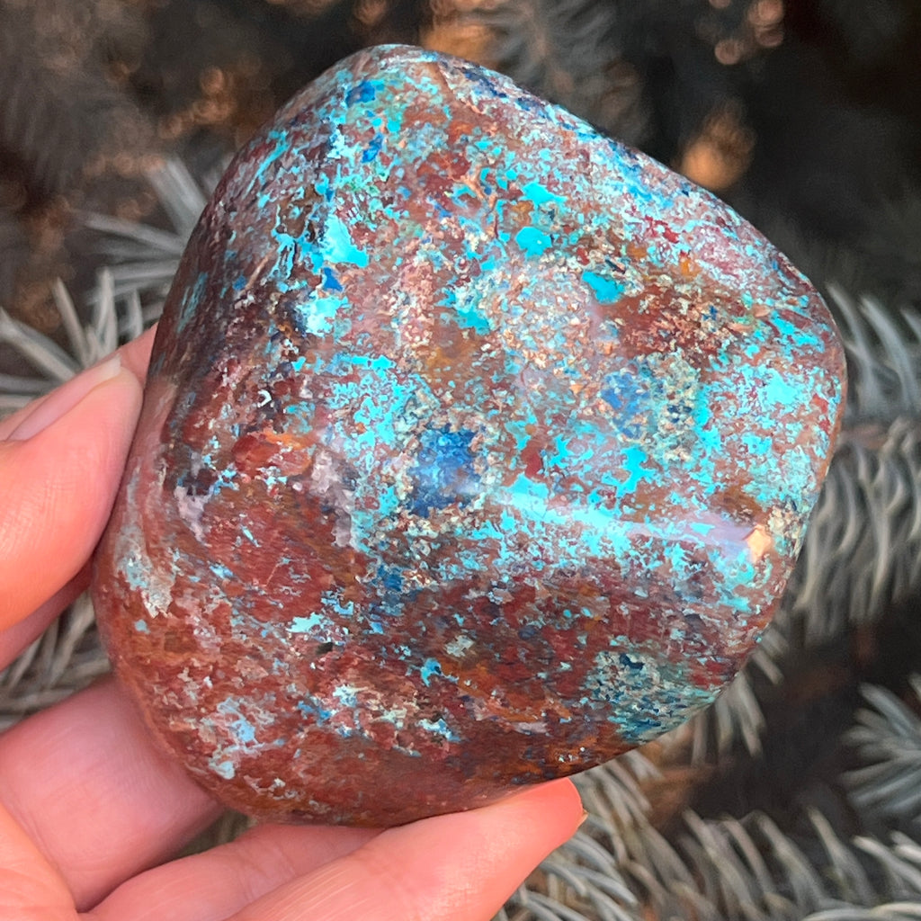 Shattuckite forma libera/palmstone m17, pietre semipretioase - druzy.ro 5 