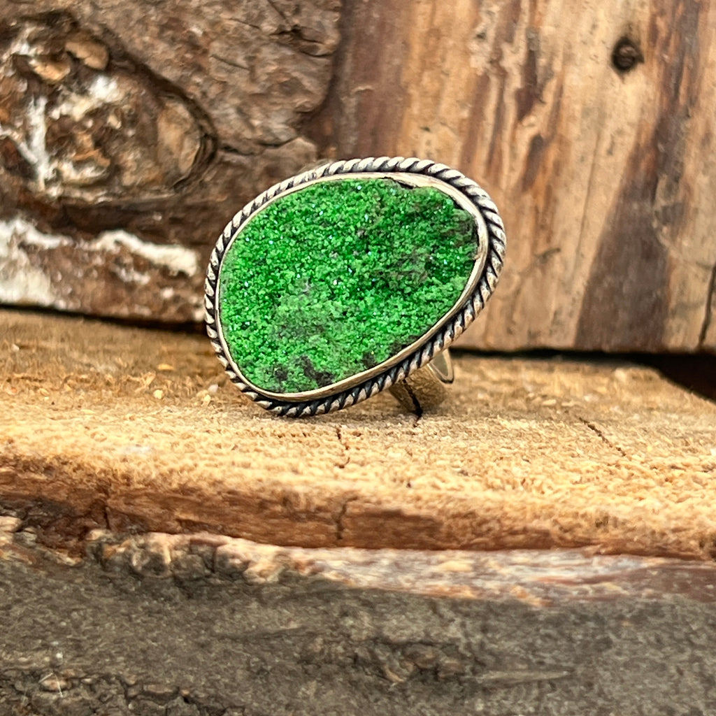 Inel Uvarovit din argint model 5, pietre semipretioase - druzy.ro 2 
