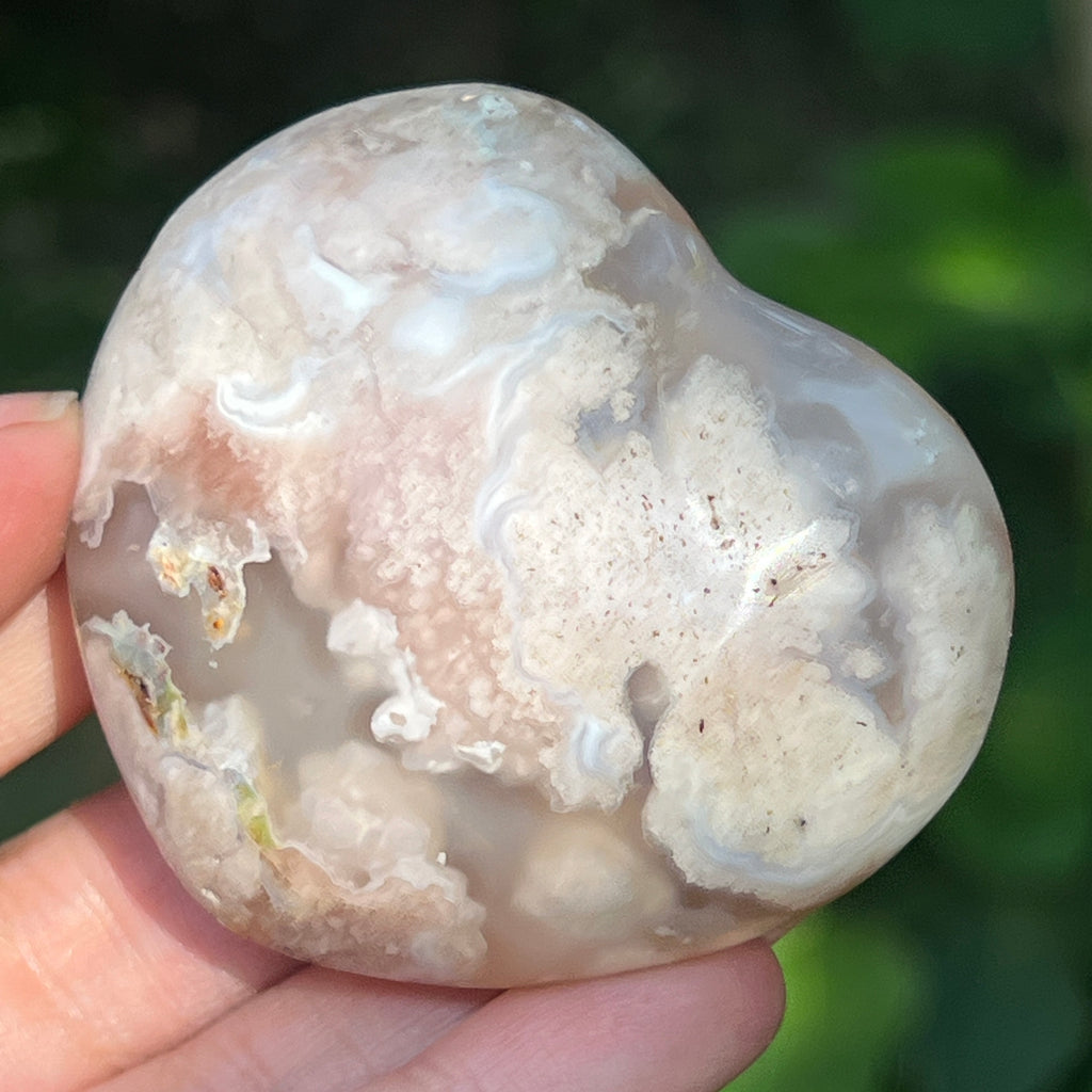 Inima agat coral floare gri m6, pietre semipretioase - druzy.ro 4 