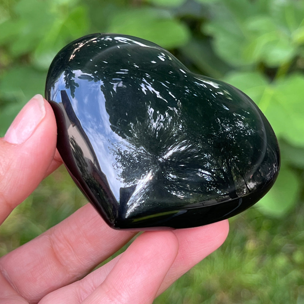 Obsidian curcubeu inima model 12, pietre semipretioase - druzy.ro 5 