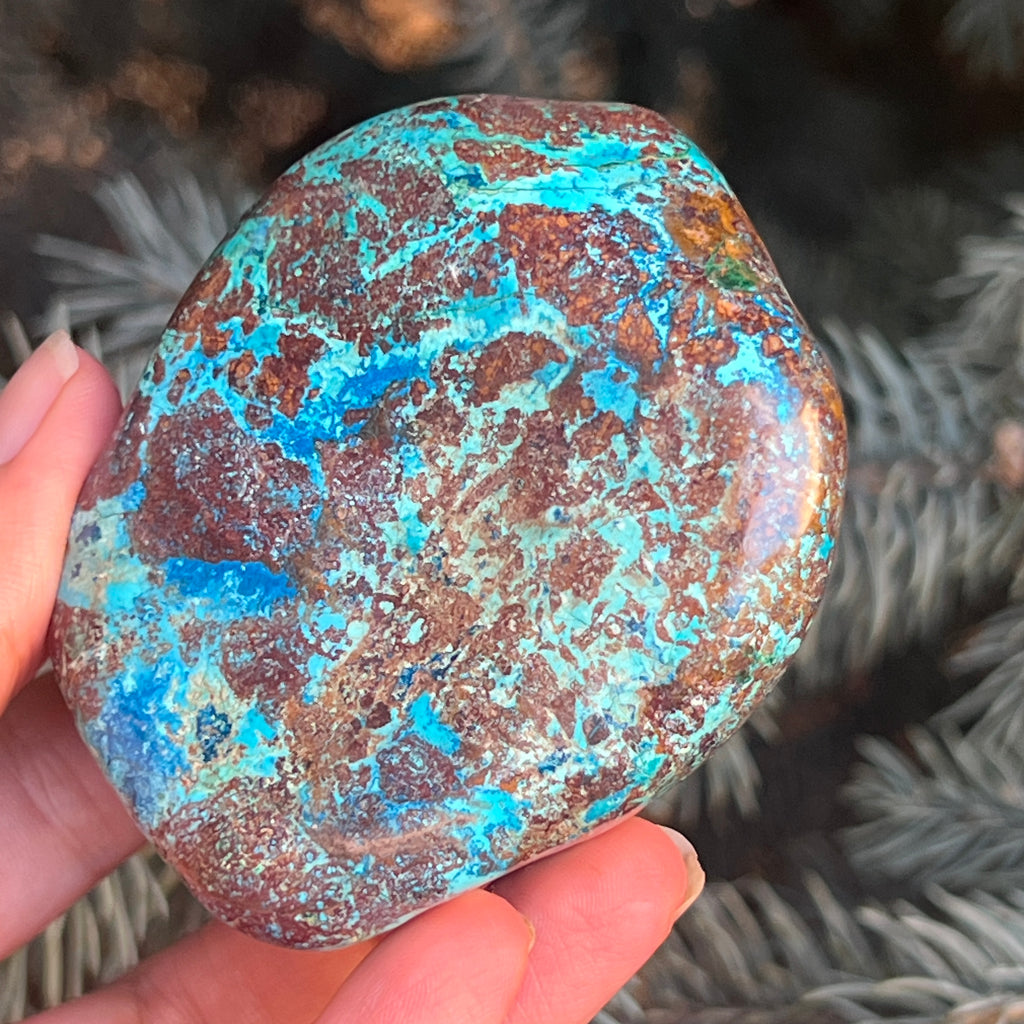 Shattuckite forma libera/palmstone m13, pietre semipretioase - druzy.ro 16 