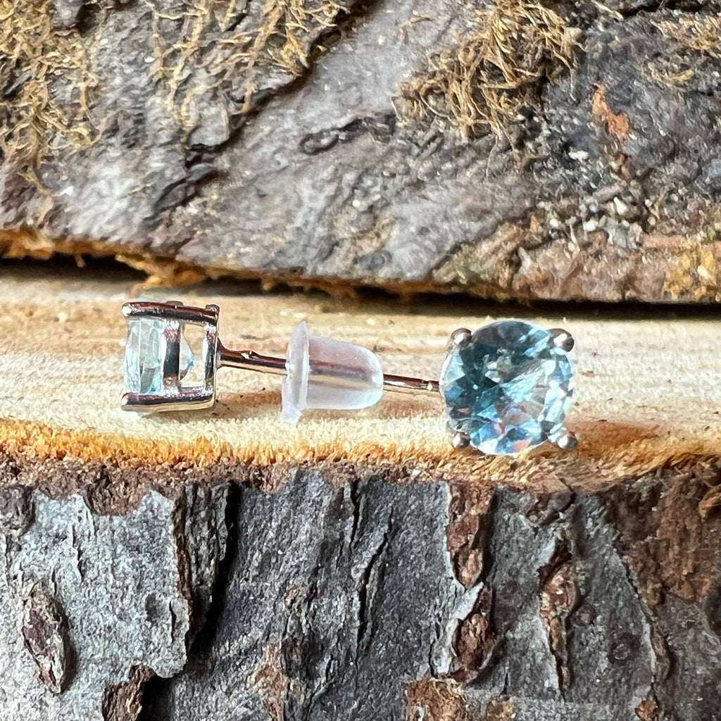 Cercei topaz albastru din argint 5 mm, pietre semipretioase - druzy.ro 2 