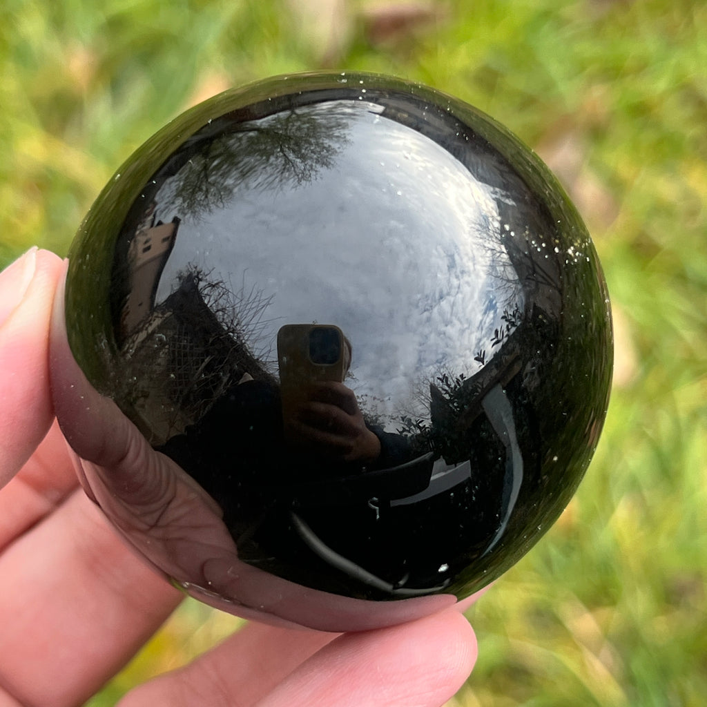 Sfera obsidian model 1, pietre semipretioase - druzy.ro 2 