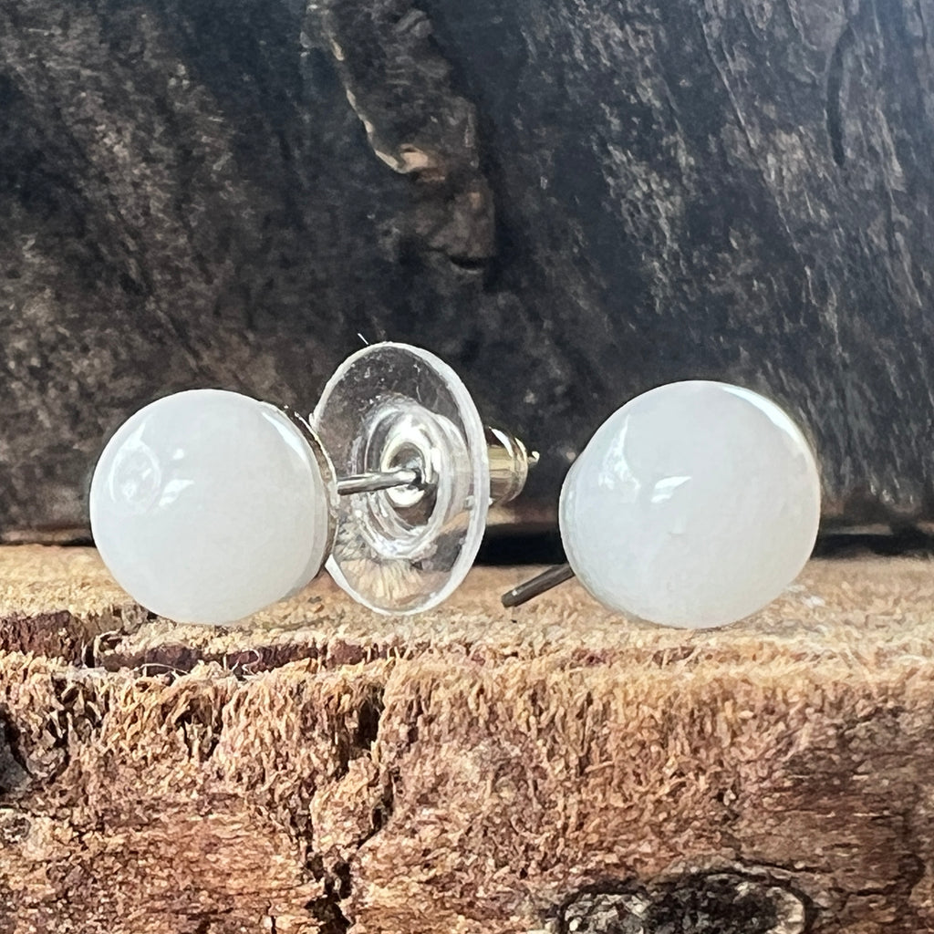 Cercei stud jad alb sfere 8 mm, pietre semipretioase - druzy.ro 2 