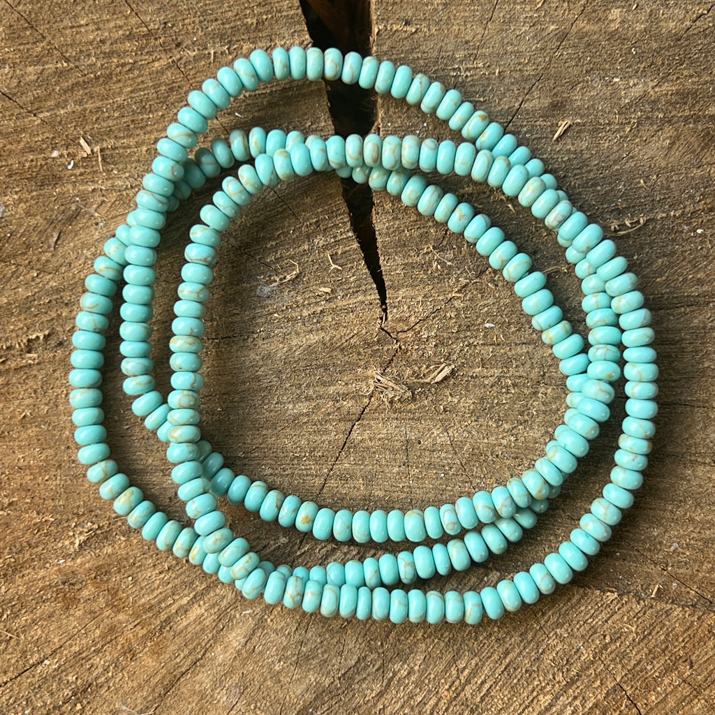 Bratara discuri howlit albastru 4 x 2.5 mm, pietre semipretioase - druzy.ro 1 