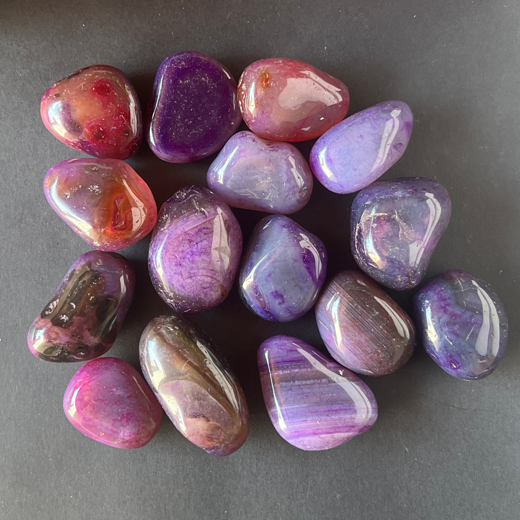 Piatra rulata, palmstone agat mov, pietre semipretioase - druzy.ro 6 
