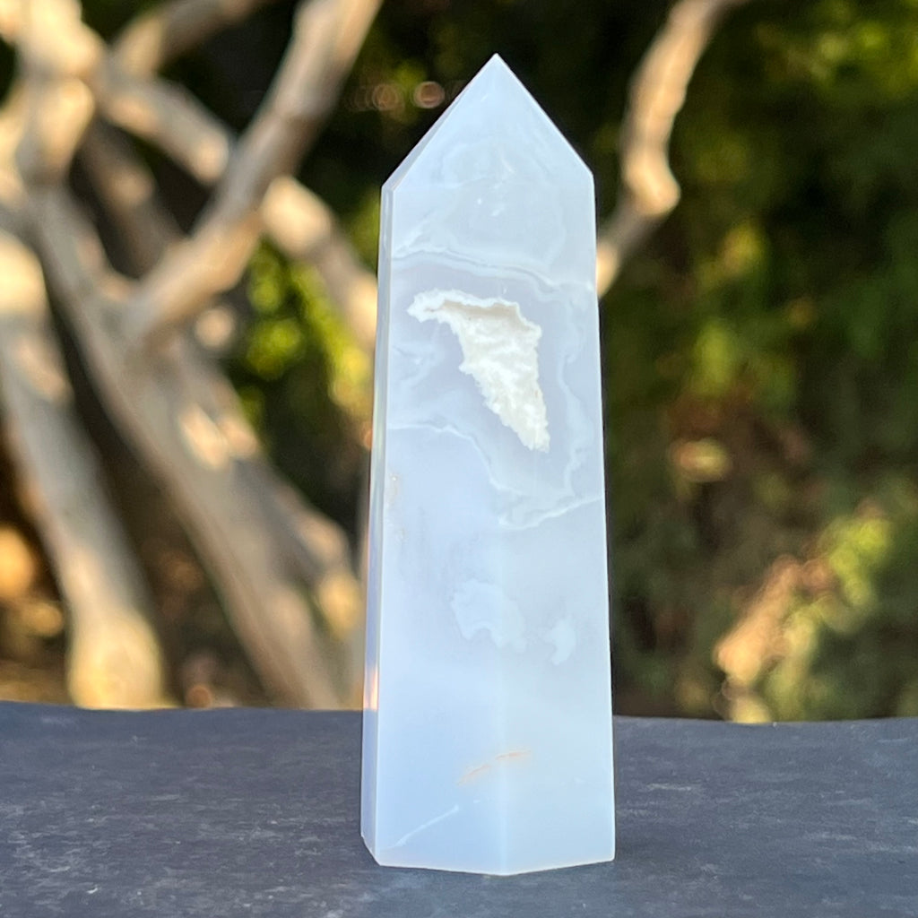 Obelisc calcedonie albastra model 1, druzy.ro, cristale 1