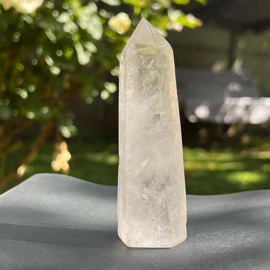 Obelisc/varf/generator cristal de stanca/cuart incolor Africa Af5/ m4, druzy.ro, cristale 3