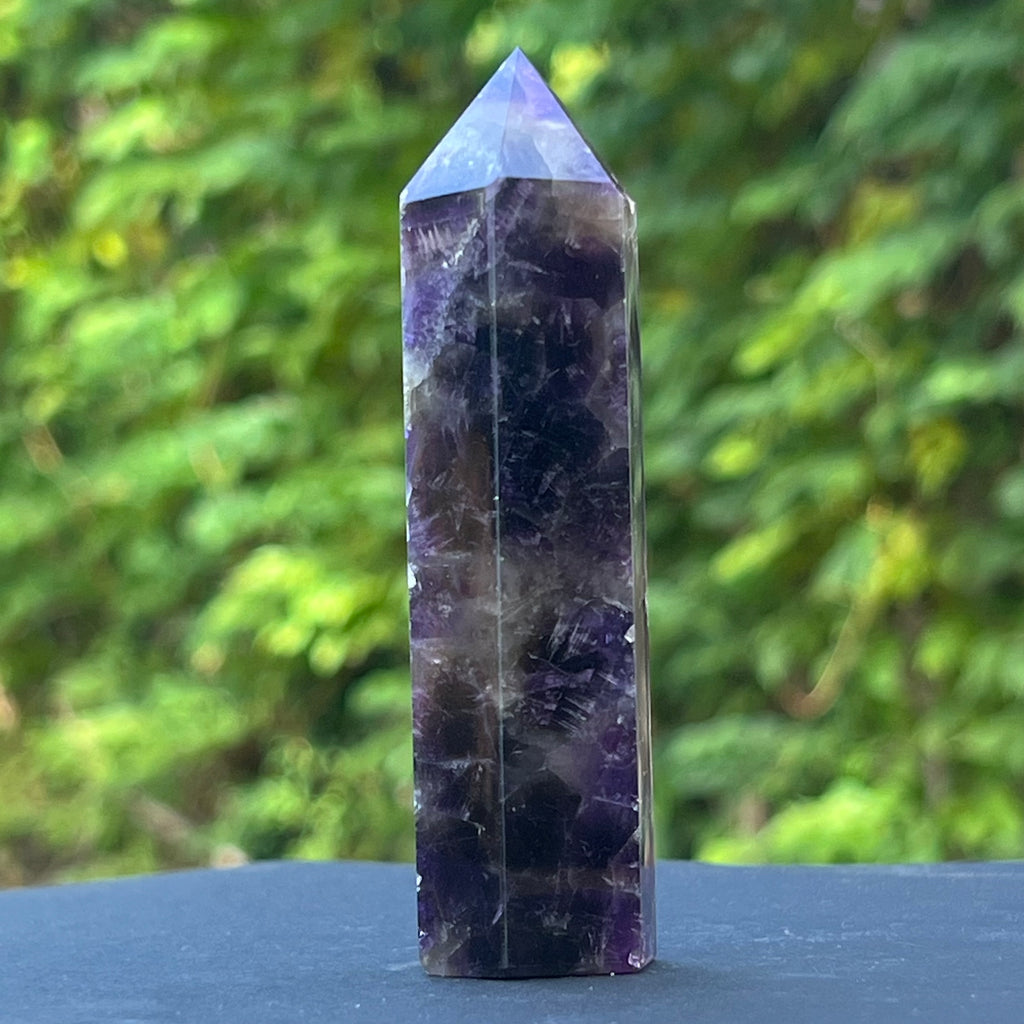 Obelisc ametist chevron model 1, druzy.ro, cristale 4