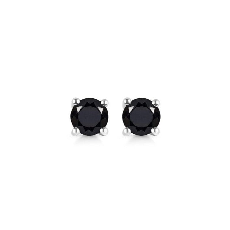 Cercei stud turmalina neagra argint 5 mm, druzy.ro, pietre semipretioase 1