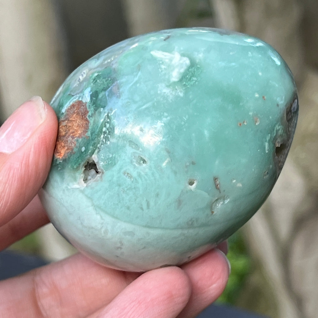 Ou calcedonie cu crom albastru-verzuie din Zimbabwe | Model 3, pietre semipretioase - druzy.ro 9 