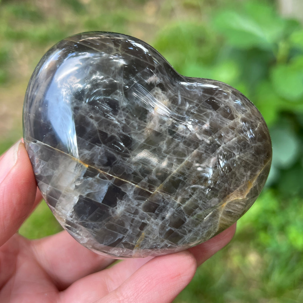 Inima piatra lunii somon gri | Model 5, pietre semipretioase - druzy.ro 2 