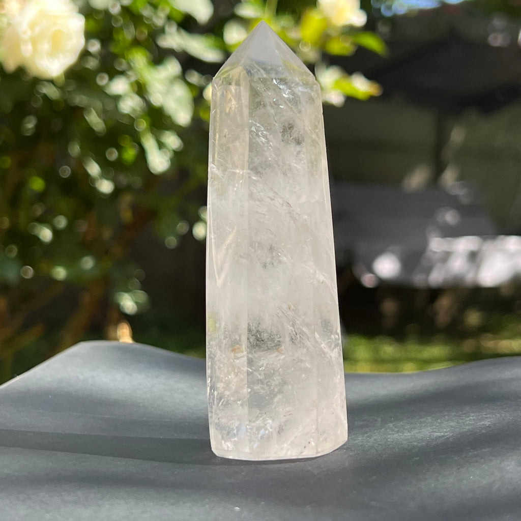 Obelisc/varf/generator cristal de stanca/cuart incolor Africa Af5/ m4, druzy.ro, cristale 2