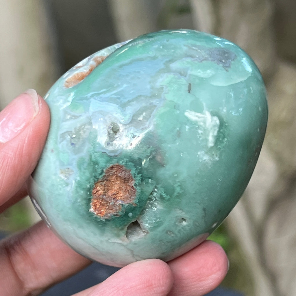 Ou calcedonie cu crom albastru-verzuie din Zimbabwe | Model 3, pietre semipretioase - druzy.ro 8 