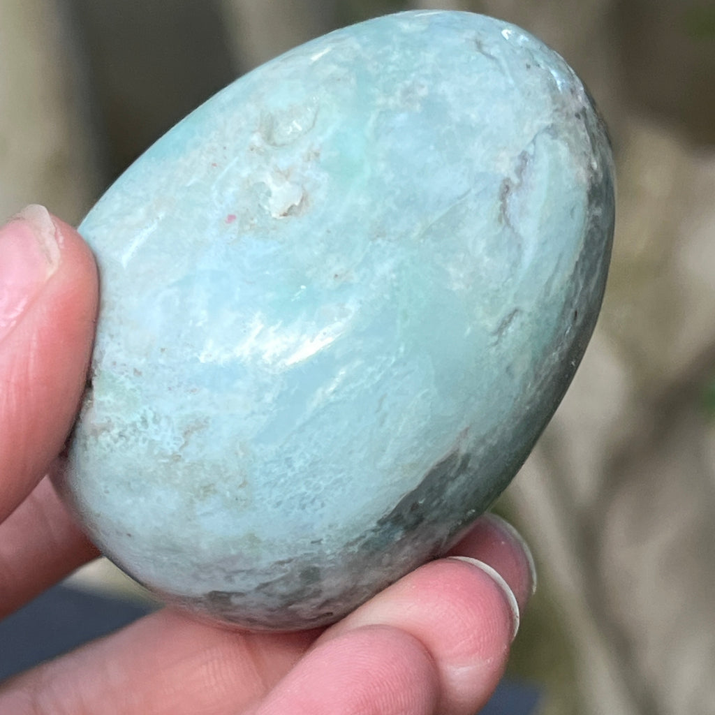 Ou calcedonie cu crom albastru-verzuie din Zimbabwe | Model 2, pietre semipretioase - druzy.ro 4 