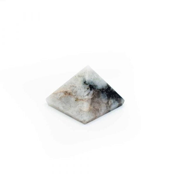 Piramida mini piatra lunii cu insertii turmalina, druzy.ro, cristale 1