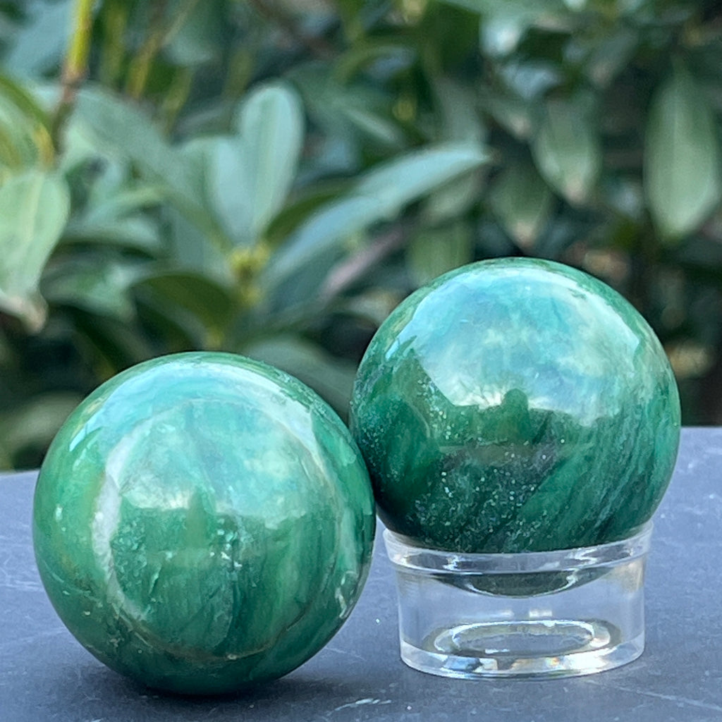 Sfera jad verde nefrit Africa, pietre semipretioase - druzy.ro 2 