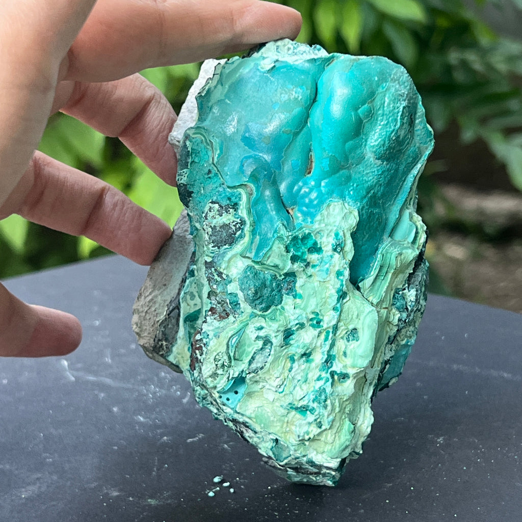 Cluster crisocola botrioidală model 7 din Congo, pietre semipretioase - druzy.ro 2 