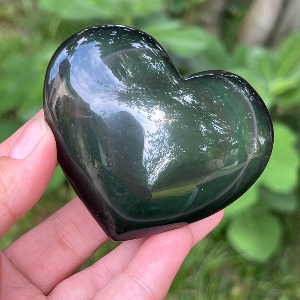 Obsidian curcubeu inima model 12, pietre semipretioase - druzy.ro 4 