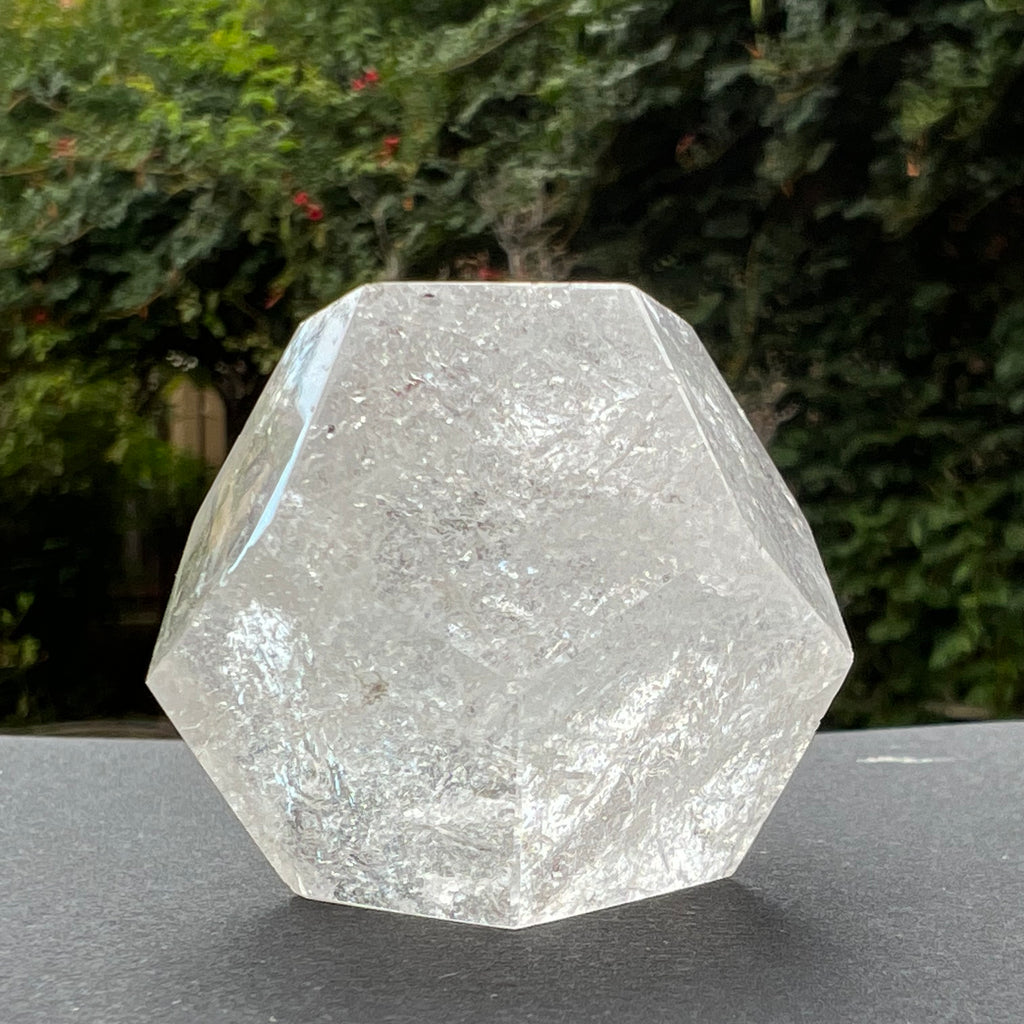 Dodecaedru cuart incolor/cristal de stanca curcubeu 4 cm m3, druzy.ro, cristale 1