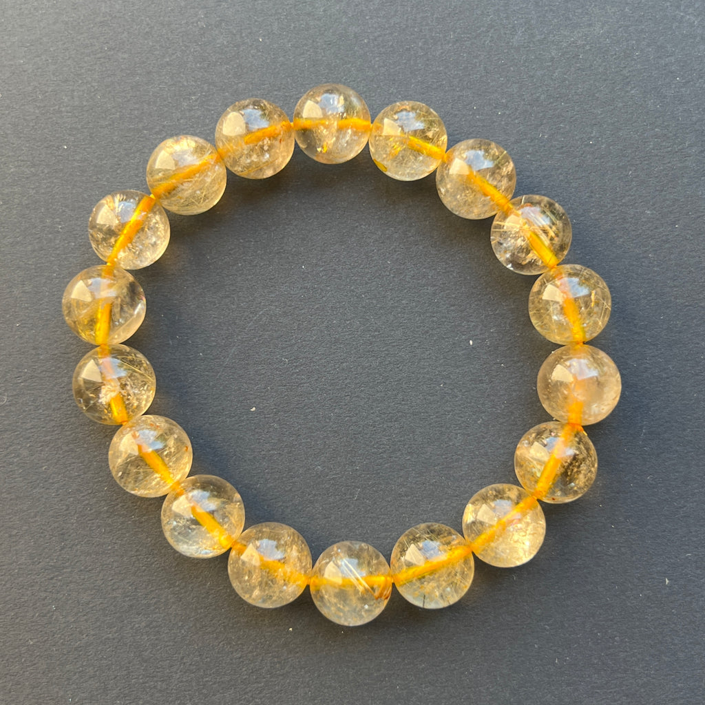 Bratara cuart rutilat 11-12 mm, pietre semipretioase - druzy.ro 3 