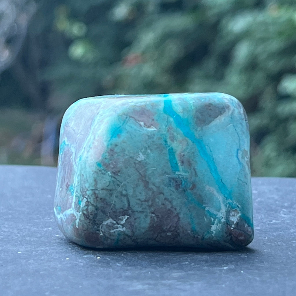 Shattuckite forma libera/palmstone m6, druzy.ro, cristale 3