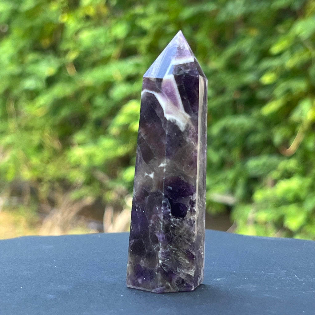 Obelisc ametist chevron model 6, druzy.ro, cristale 1