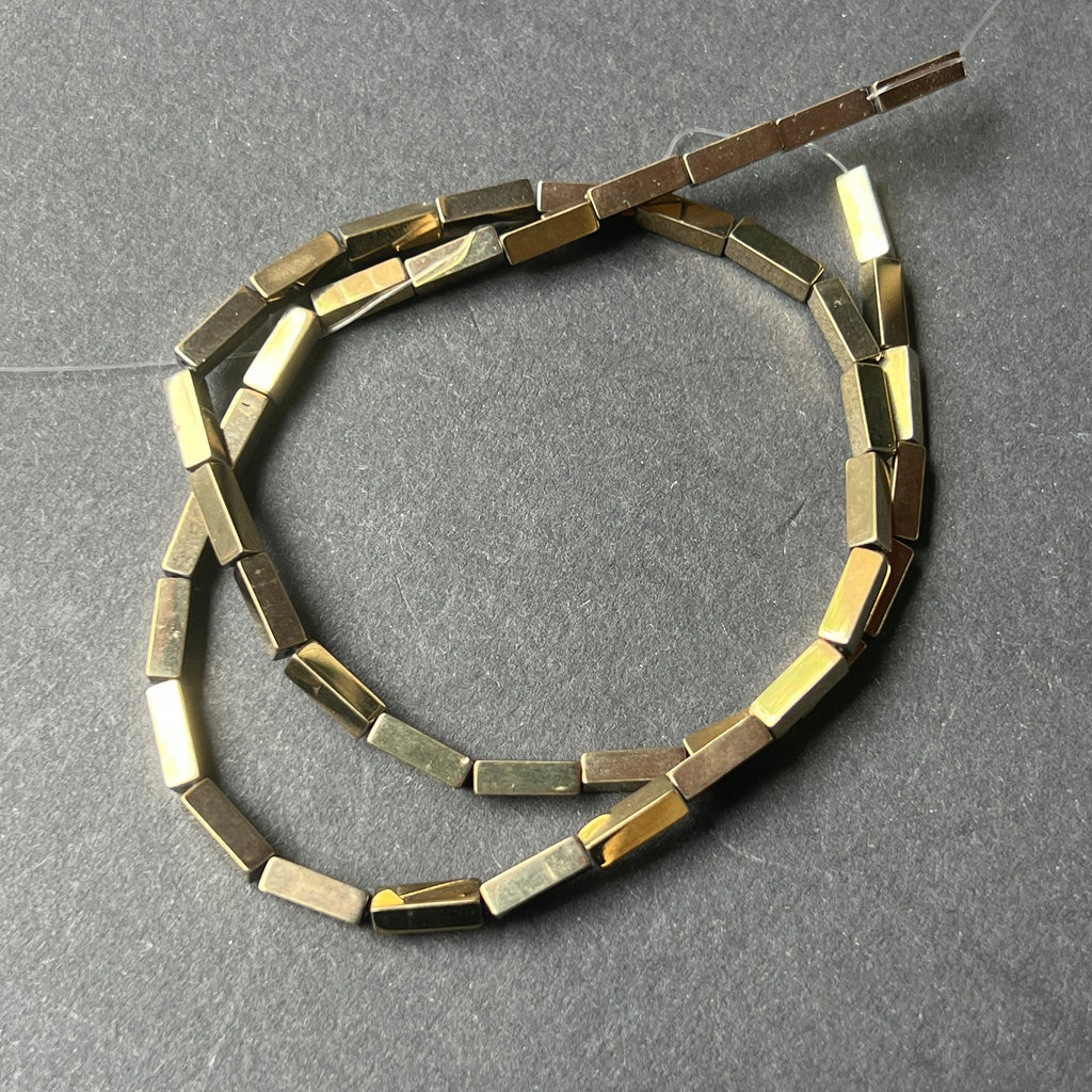 Sirag margele pietre semipretioase HEMATIT BRICK BRONZ, pietre semipretioase - druzy.ro 1 