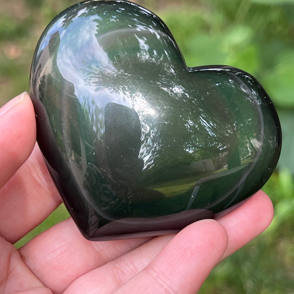 Obsidian curcubeu inima model 12, pietre semipretioase - druzy.ro 6 