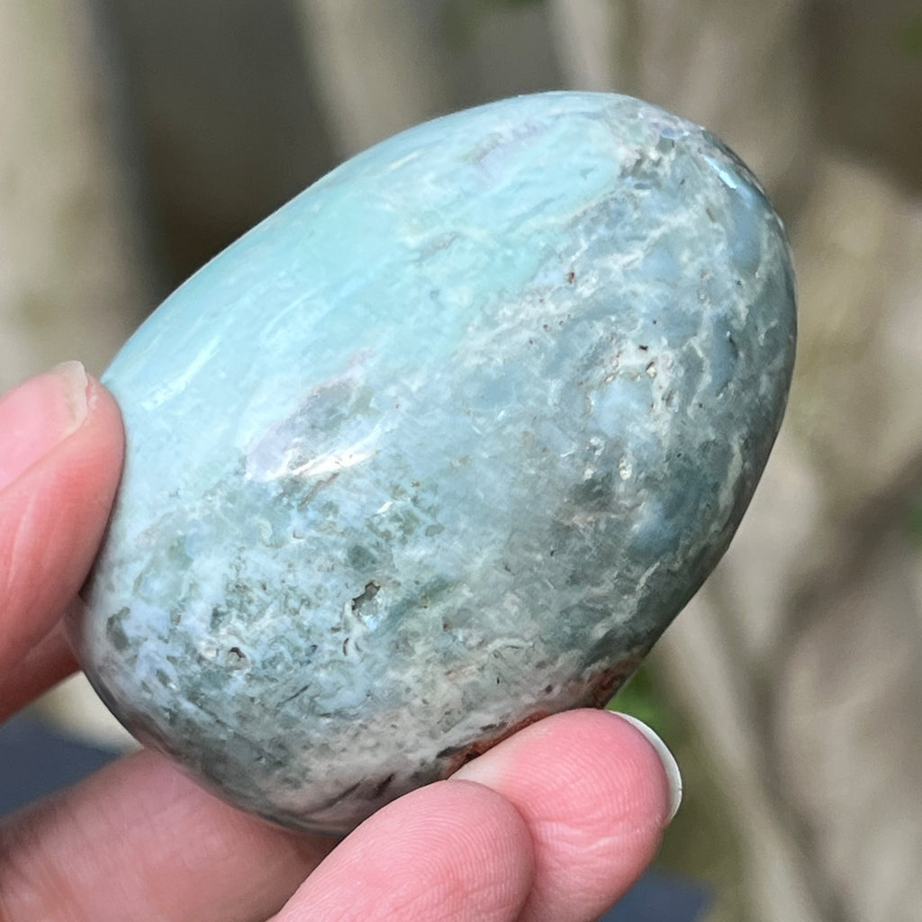 Ou calcedonie cu crom albastru-verzuie din Zimbabwe | Model 2, pietre semipretioase - druzy.ro 6 