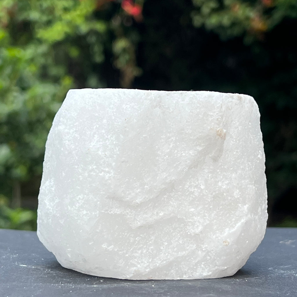 Suport lumanare alb sare de Himalaya, druzy.ro, cristale 2