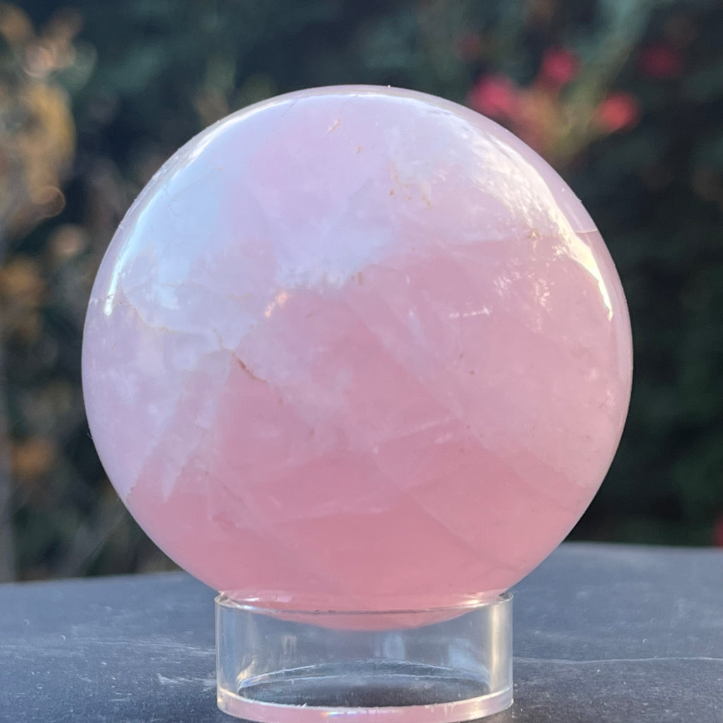 Sfera cuart roz Madagascar model 6, druzy.ro, cristale 5