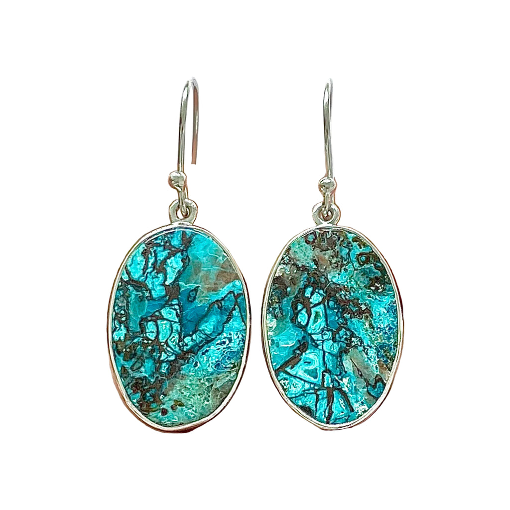 Cercei shattuckite din argint | Model 3, pietre semipretioase - druzy.ro 1 