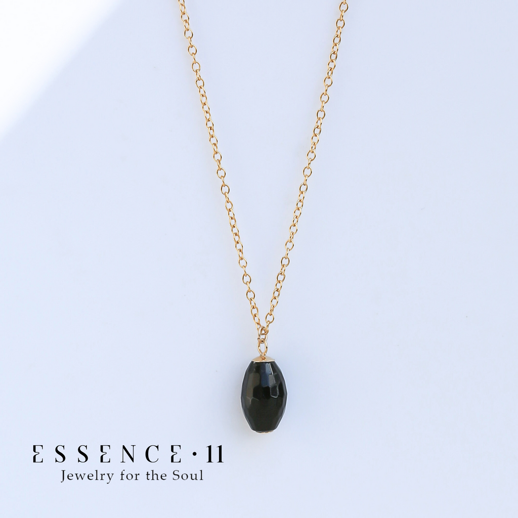 Colier onix fatetat, aur filat - Whisper of Strength #1, pietre semipretioase - druzy.ro 4 