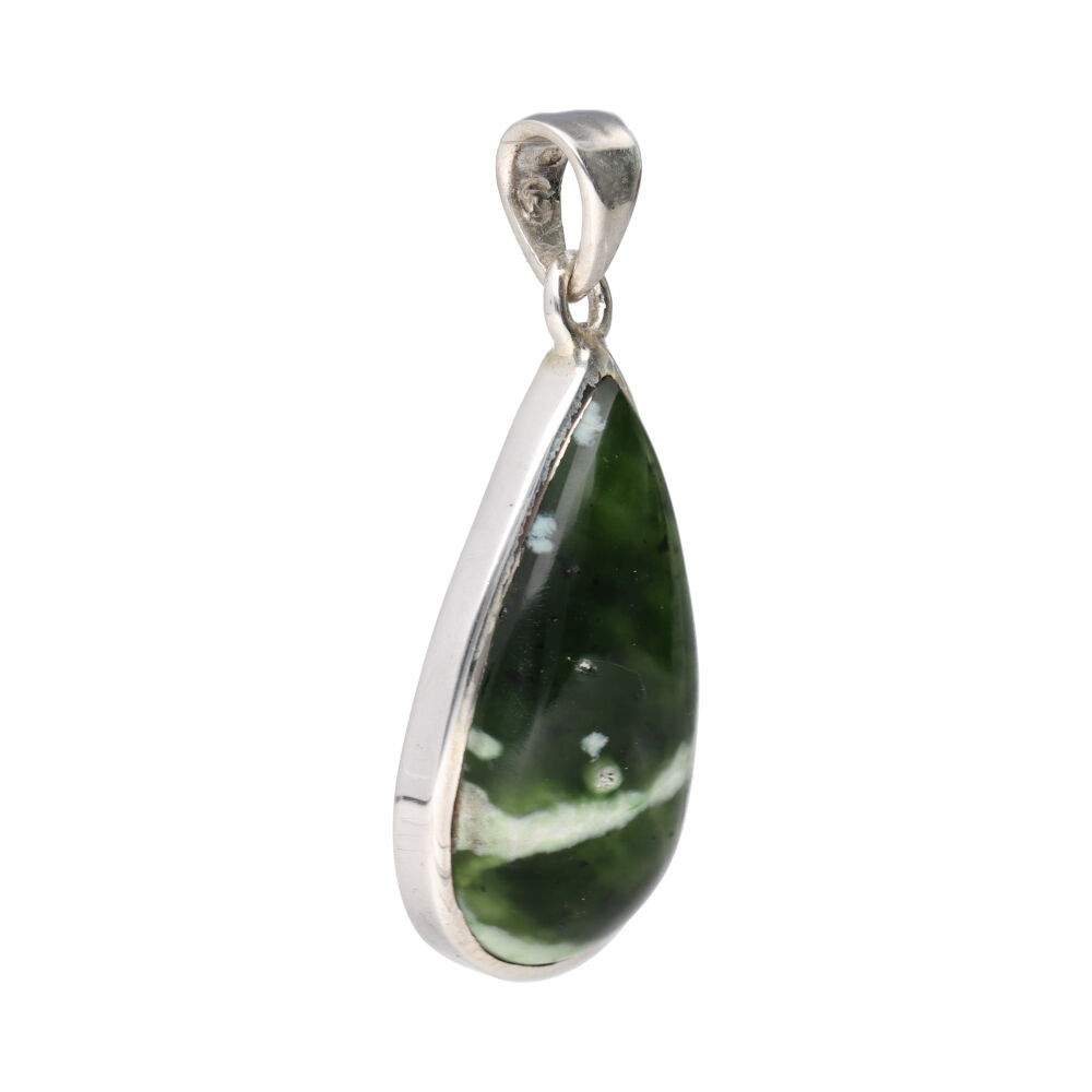 Pandantiv calcedonie verde din argint | Model 1, pietre semipretioase - druzy.ro 2 