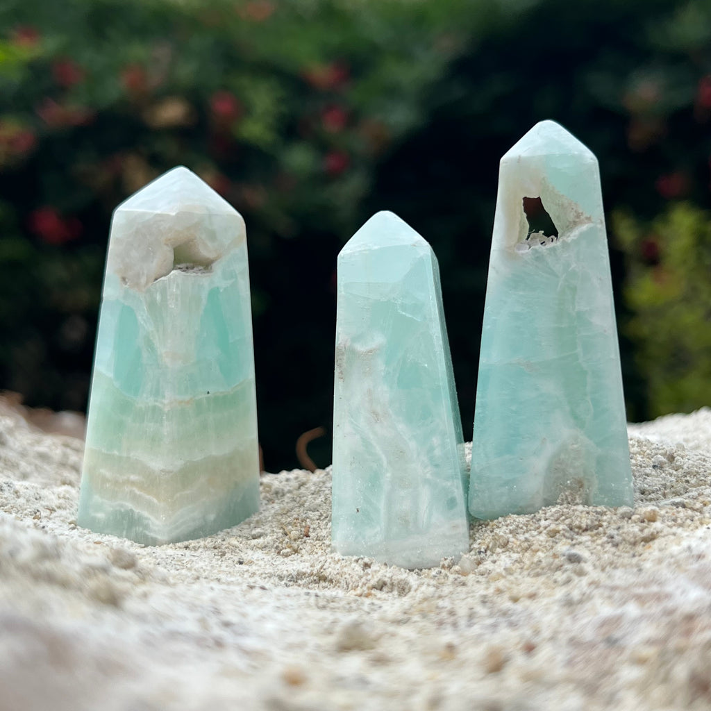 Turn/obelisc calcit albastru m5, druzy.ro, cristale 4