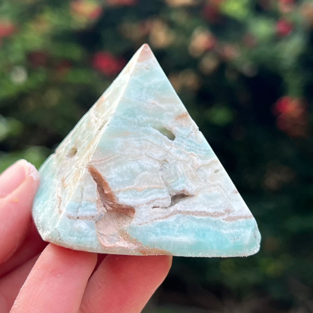 Piramida aragonit albastru m2, druzy.ro, cristale 5