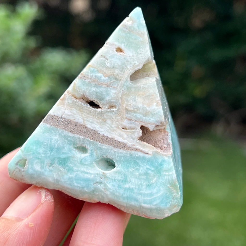 Piramida aragonit albastru m3, druzy.ro, cristale 6