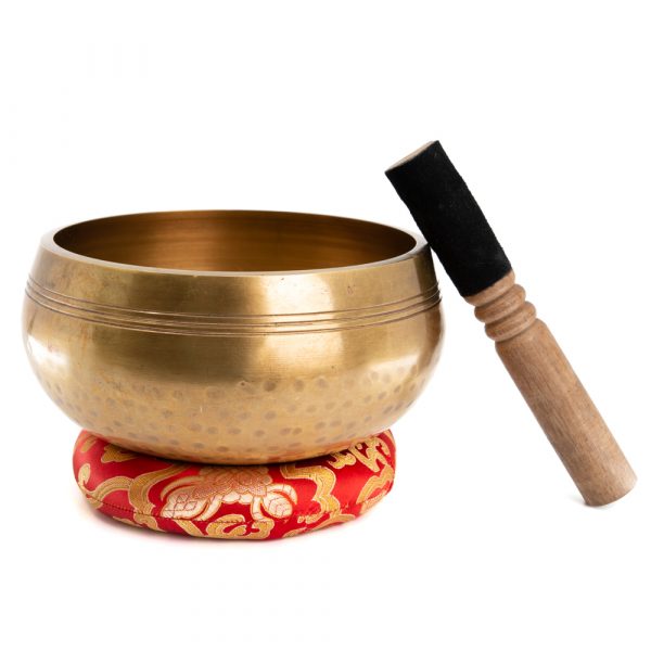 Bol tibetan muzical set cadou, bol auriu 20 cm, druzy.ro, cristale 3