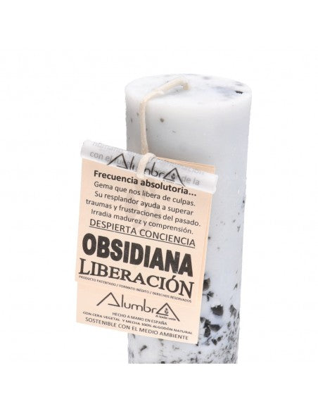 Lumânare cu insertii de obsidian | Liberation, pietre semipretioase - druzy.ro 3 