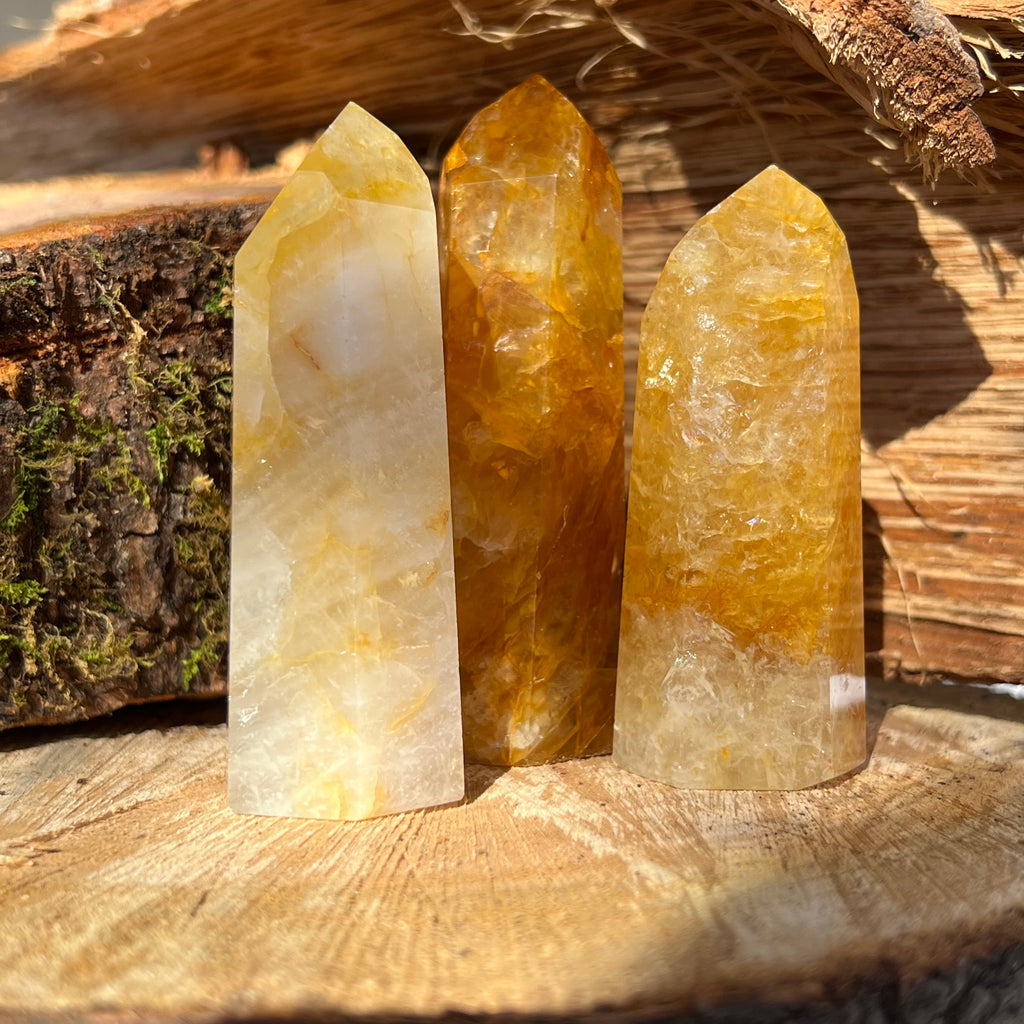 Obelisc golden healer, cuart cu limonit, druzy.ro, cristale 1